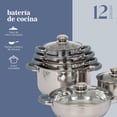 thumbnail image 2 of Bateria de Cocina 12 Piezas ColorHome Acero Inox Triple Capa Induccion, 2 of 8