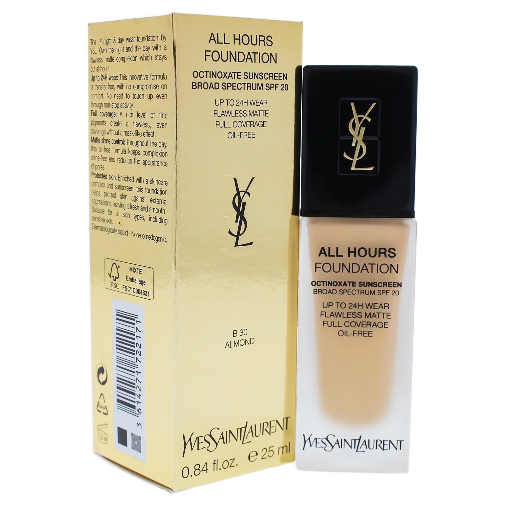 Yves Saint Laurent - All Hours Foundation SPF 20 - B30 Almond by Yves