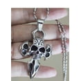 thumbnail image 3 of R.H. Jewelry Stainless Steel Pendant, Solid Heavy Skull Cross for Men, 3 of 6
