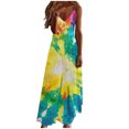 thumbnail image 2 of Viikei Summer Dresses for Women Casual V Neck Sleeveless,Fashion Women Summer Casual Solid V-Neck Camis Sleeveless Long Dress Yellow M, 2 of 5