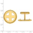 thumbnail image 2 of FJC Finejewelers 14 kt Yellow Gold Men's Polished Twisted Wire 21.6mm Coin Bezel Cuff Links, 2 of 4
