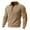 Khaki, variant on Mens Long Sleeve Henley T Shirt Ribbed Knit Casual Button Collar Solid Pullover Top with Elbow Patch (Navy,XL)