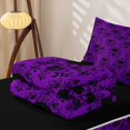 thumbnail image 6 of Homewish Hipple Halloween Skull Zipper Queen Comforter Set with Fitted Sheet and 2 Pillowcases,Purple Damask Zipper Bedding Set,Black Reversible,4pcs, 6 of 8
