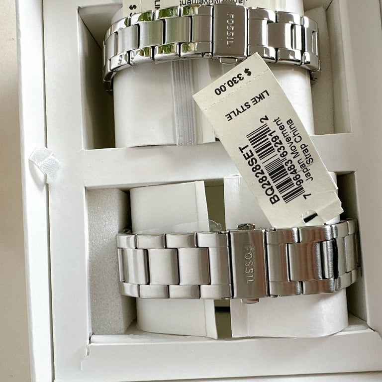 Fossil His and Hers Multifunction Stainless Steel Watch Box Set BQM2828SET $380 Fossil His and Hers Multifunction Stainless Steel Watch Box  main image 2