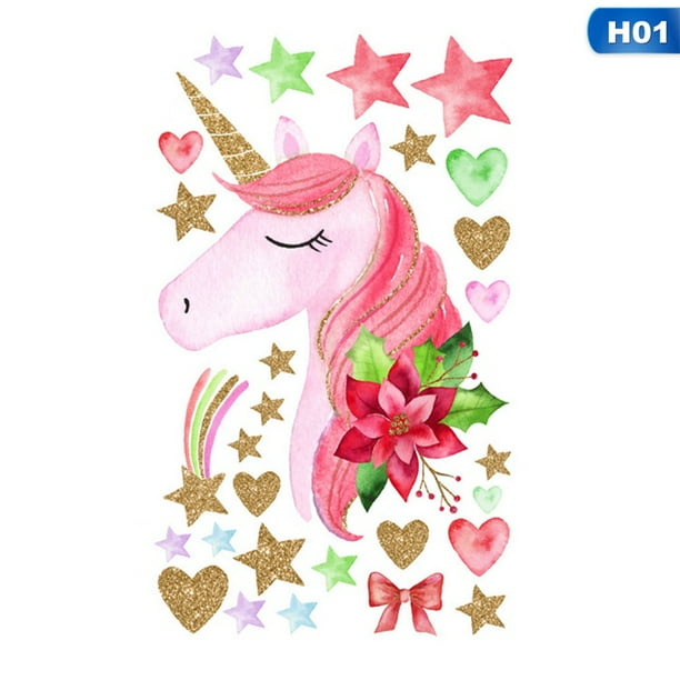 Download Kaboer Unicorn Hearts Stars Wall Art Stickers Kids Girls Bedroom Decals Decor Vintage Walmart Com Walmart Com