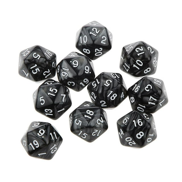 10 dados poliédricos para juegos de rol, juegos de mesa y accesorios.