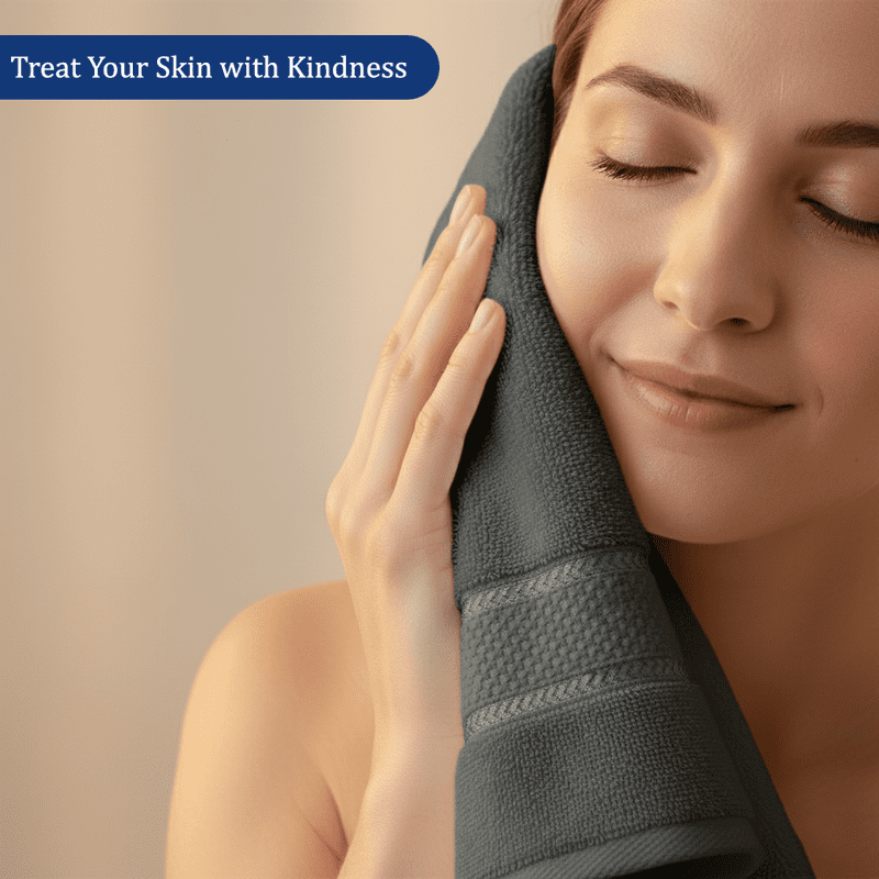 SKY BEDDINGS Premium 4-Piece Bath Towel Set - 600 GSM 100% Cotton, Soft, Lightweight & Highly Absorbent Towels for Bathroom, Perfect for Daily Uses - 27 x 54 Inches - Dark Grey
