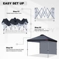 thumbnail image 4 of MASTERCANOPY 8 x 8ft Pop-up Canopy Tent with 1 Sidewall, Black, 4 of 7