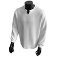 thumbnail image 5 of Ceisia Men's Relaxed Fit Vertical Rib Knit Small V-Neck Long Sleeve Casual Top Gifts, 5 of 8