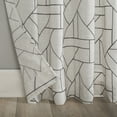thumbnail image 4 of Archaeo Jigsaw Embroidery Linen Blend Curtain, 50"W X 108"L, Gray/Linen, 4 of 7