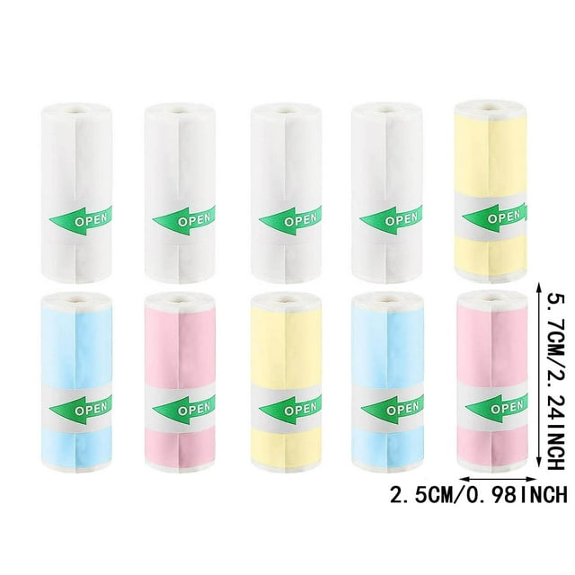 JJKBVCLO 10 Of Thermal Paper Self Mini Stickers Thermal Pinter Paper (57 X 25 Mm) Thermal Paper For Children Instant Camera And Self Printable Sticker