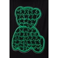 thumbnail image 4 of HEADS OR TAILS Mens Rhinestone Tee Green Pattern Outline Bear, Black, M, 4 of 4