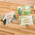 thumbnail image 2 of Paquete de 100 tarjetas de agradecimiento de verano, tarjetas de agradecimiento de hojas de palma tropicales a granel con sobres adhesivos, saludo de agradecimiento de lámina dorada, 2 of 5