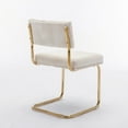 thumbnail image 5 of Corduroy Fabric Dining Chairs set of 2, Accent Armless Kitchen Chairs with Backrest and Arch Leg, Modern Side Chairs for Kitchen, Living Room, Dining Room, Beige, 5 of 9