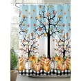 thumbnail image 2 of Fsddascl Pumpkins Thanksgiving Shower Curtain Set - Extra Long 72" x 96" Washable Curtain with 12 Hooks, Fall Watercolor Botanical Leaves Blue Retro Waterproof Fabric Shower Curtains for Bathroom, 2 of 6