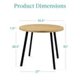 thumbnail image 2 of Best Choice Products Table à Manger Ronde Moderne Mi-Siècle 35,5 Pouces avec Pieds en Acier, Pieds Réglables - Naturel, 2 of 7