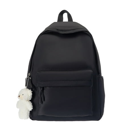 Back To School Backpack Bookbags High School Laptop Bags Women Travel Daypacks Lightweight Simple Middle School Back Pack Daypack With Widgets (Black)