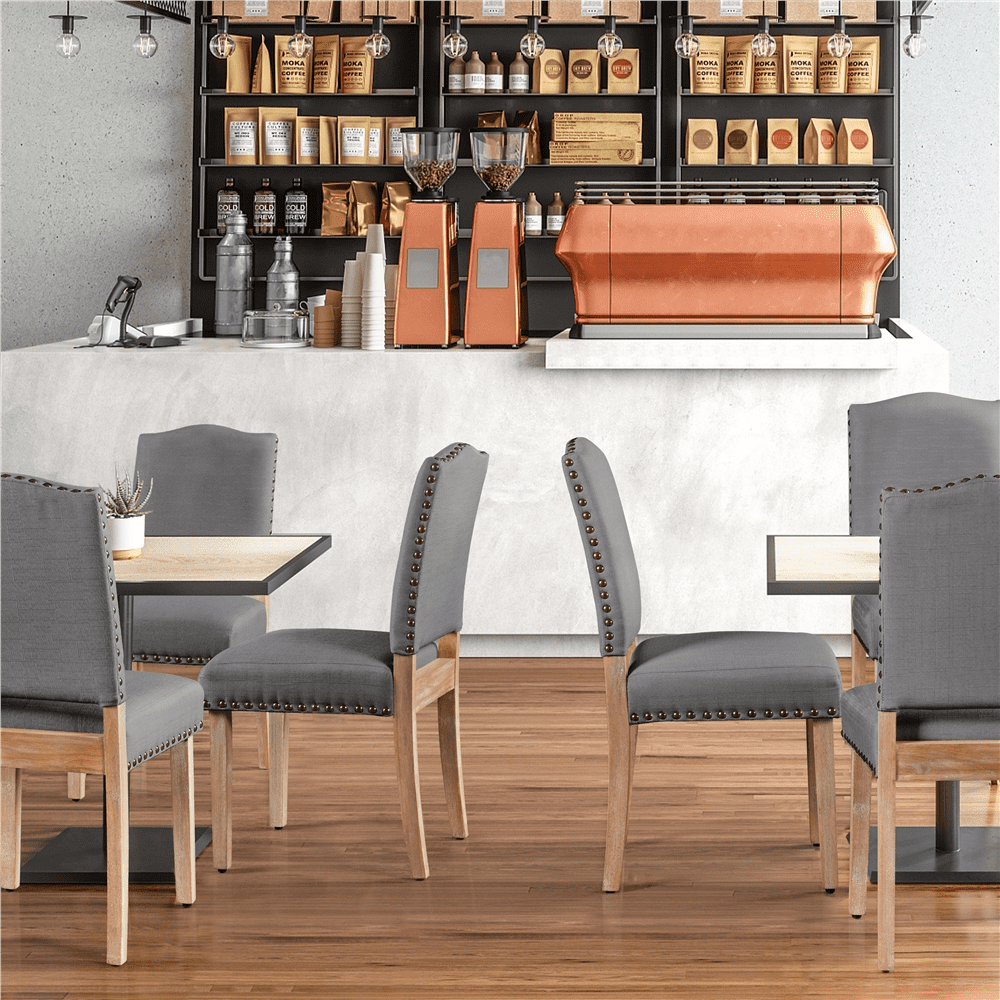 Renwick 2PCS Upholstered Dining Chairs, Dark Gray
