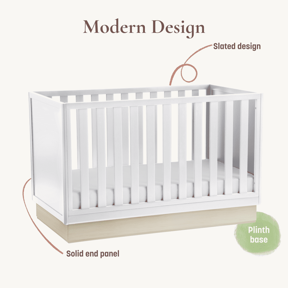 Little Seeds Dawn 4-in-1 Convertible Crib, Black/Acorn