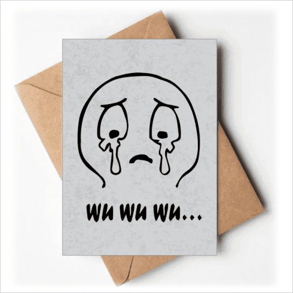 Shed Tears Black Cute Chat Face Pattern Greeting Cards You are Invited Invitations