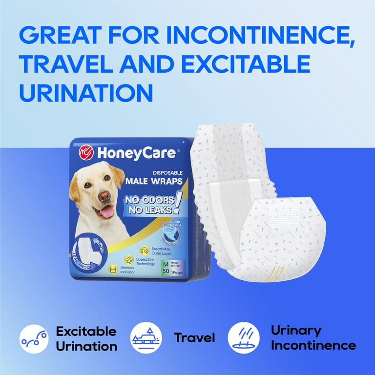 Honey Care All-Absorb Disposable Doggy Diapers, Incontinence Wraps