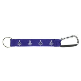 Blue Masonic Car Keyring with Belt Clip Blue Masonic Car Keyring with Belt Clip