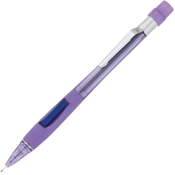Pentel Quicker Clicker Transparent Violet Barrel Mechanical Pencil, 0.7mm, #2.5 Lead
