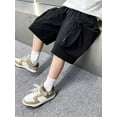thumbnail image 5 of BYHONG Boys Kids Cargo Shorts Youth Boy's Casual Stretch Shorts Outdoor Cargo Bottoms Black_005 170, 5 of 8