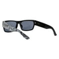 thumbnail image 3 of Locs Sunglasses Hardcore Shades Shiny Black Rectangular Skull Graffiti Art UV400, 3 of 4