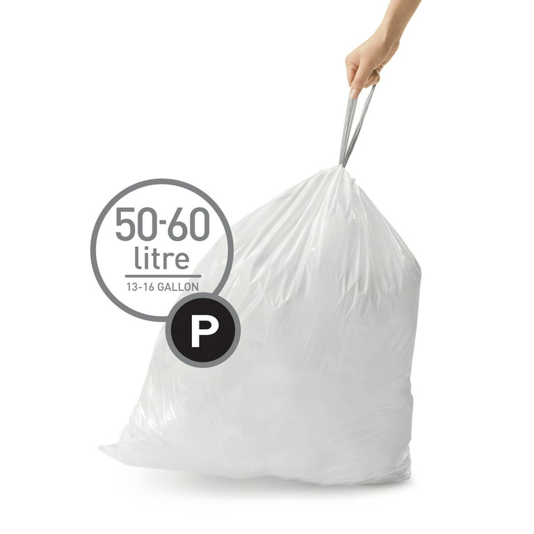 Plasticplace Custom Fit Trash Bags │ simplehuman®* Code N Compatible (50  Count)