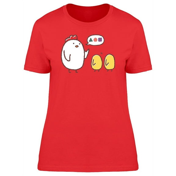 Adorable Hen Teaching 2 Chickens Tee Women's -Image by Shutterstock