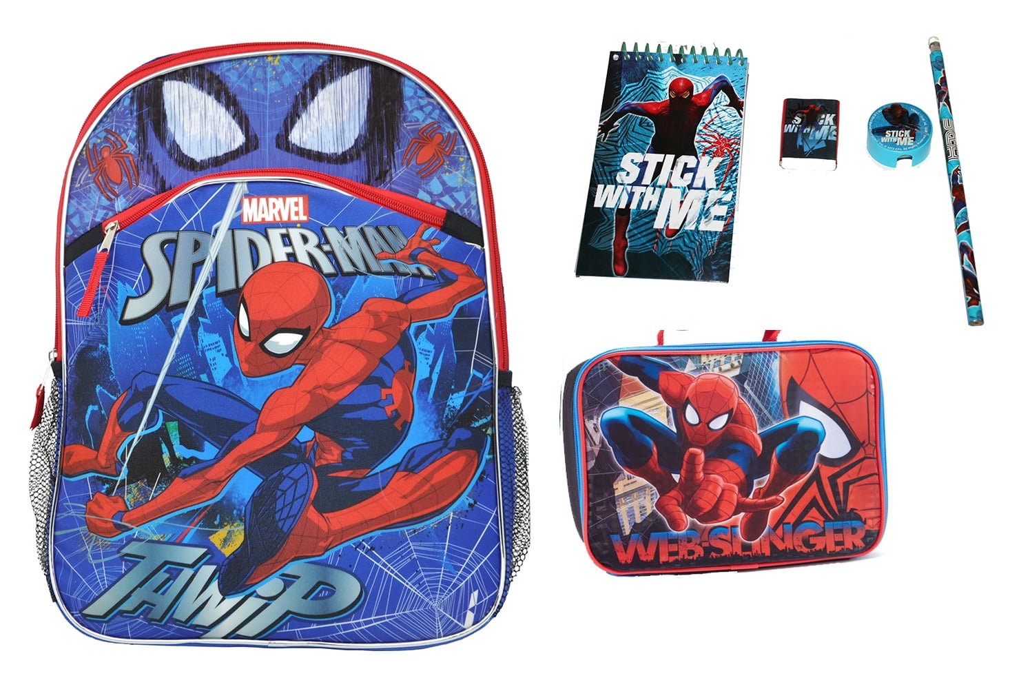 spiderman backpack and lunchbox