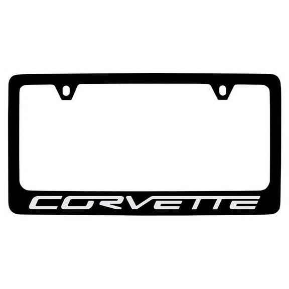 Chevrolet Corvette C6 Black Coated Metal License Plate Frame Holder
