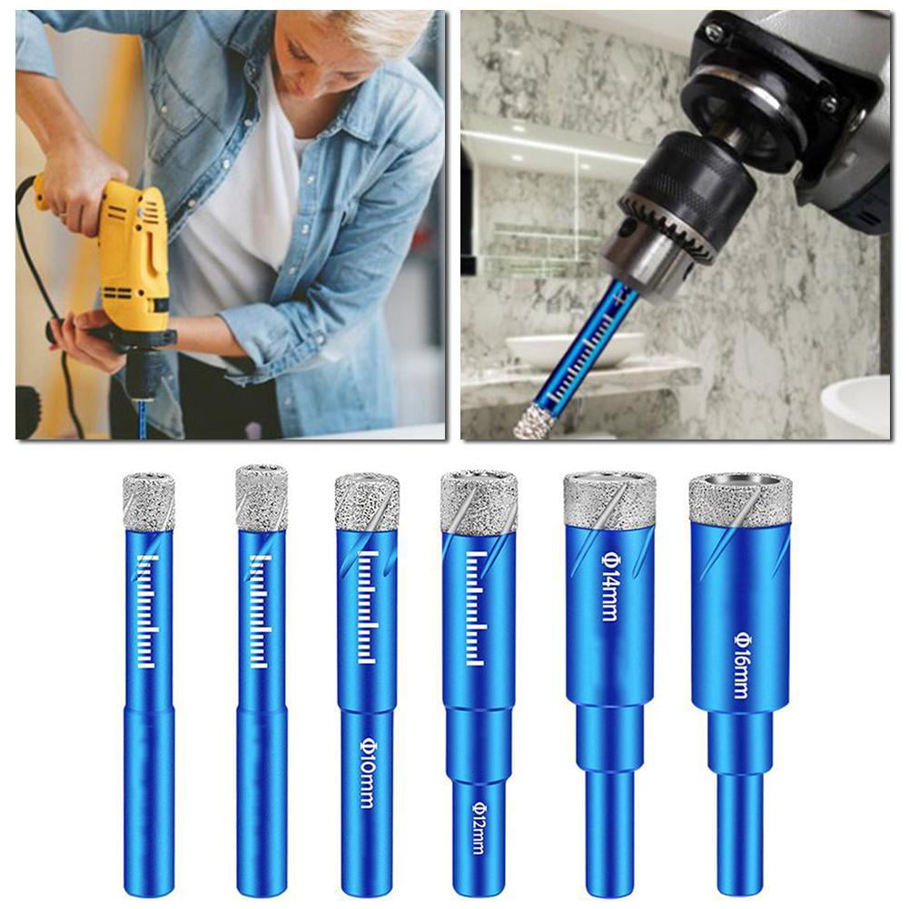 Opener Diamond Coated Hole Saw Set Cutter Glass Marble Drill Bits Cutting Tool 