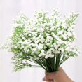 thumbnail image 1 of (Blanco) 10 ramos de flores decorativas de aliento de bebé de seda sintética artificial para ramos de novia, bodas, librerías, cafeterías, decoración de bricolaje., 1 of 5