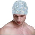thumbnail image 2 of FYBTO Swimming Cap FYBTO Floral White Daisy Unisex Adult FYBTO Polyester, 2 of 4