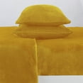 thumbnail image 3 of Great Bay Home Solid Velvet Plush Warm and Cozy Fleece Sheet Set (King, Marigold), 3 of 5