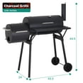 thumbnail image 2 of NiamVelo BBQ Charcoal Grills Outdoor BBQ Grill Camping Grill, Stainless Steel Grill Offset Smoker with Cover, Portable BBQ Barbecue Grill for Picnic Camping Party, Black, 2 of 7