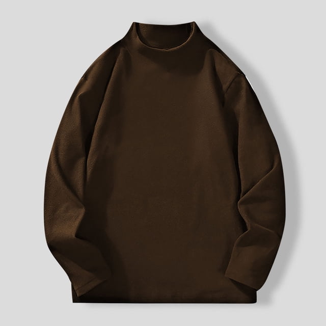 Yusimy Men's Thermal Casual Solid Color Long Sleeve Round Neck Shirt Essential Innerwear Basic Style