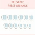 thumbnail image 3 of RAGUPEL 24Pcs Toe Press on Nails Square Short Instant Pedicure Nails Press Ons Short Pearlescent Glitter Square Nail Tips with Comes Includes Mini Glue for Women Style2, 3 of 4