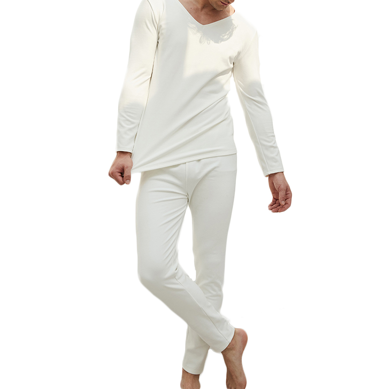 INCERUN Mens Long Sleeve V Neck T Shirt Pants Pajamas Set Loungewear