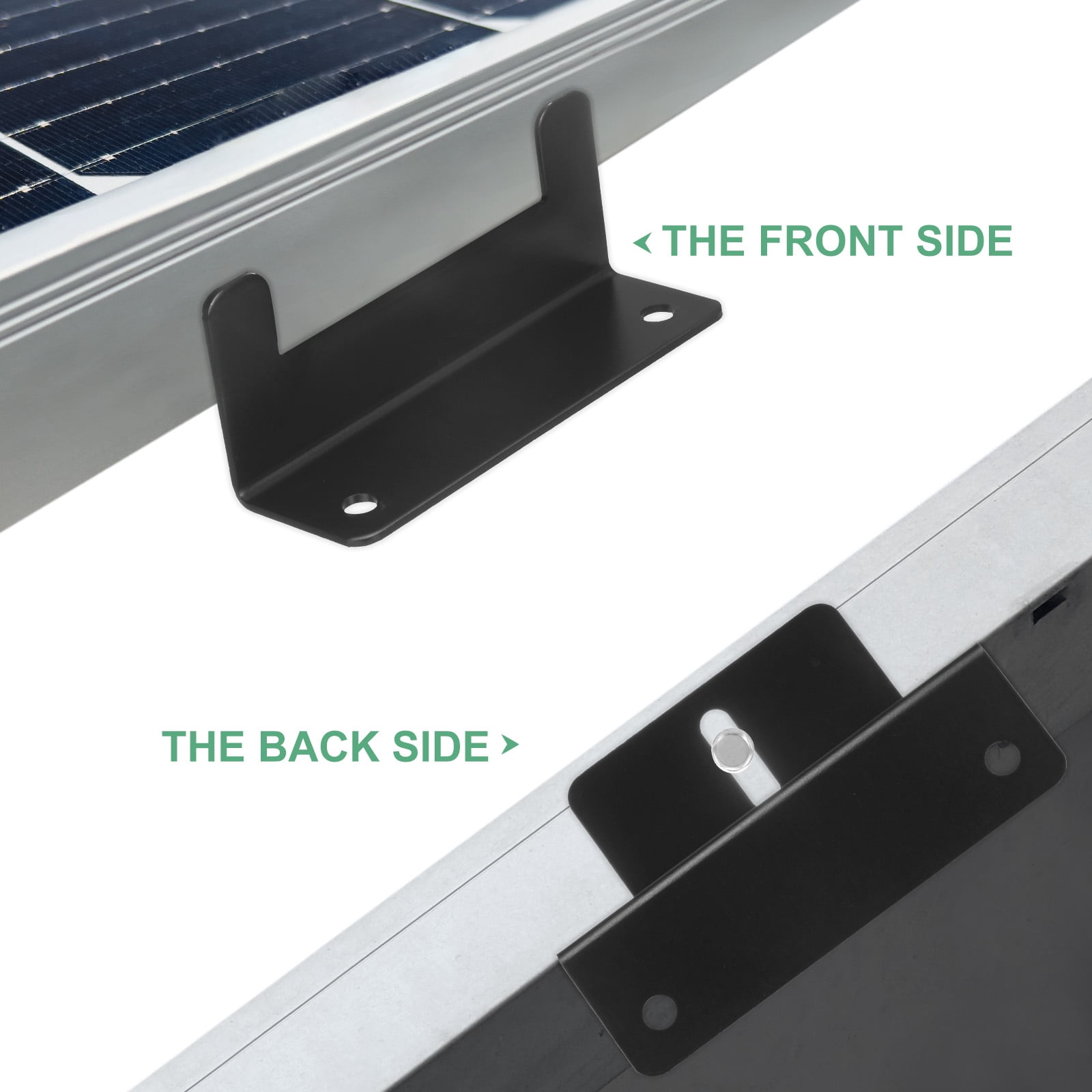 Uxcell 2 Sets of 4 Units Solar Panel Mounting Z Brackets Lightweight Corrosion-free Aluminum Anodized W Wrench Solar Panel Mounting Brackets Black