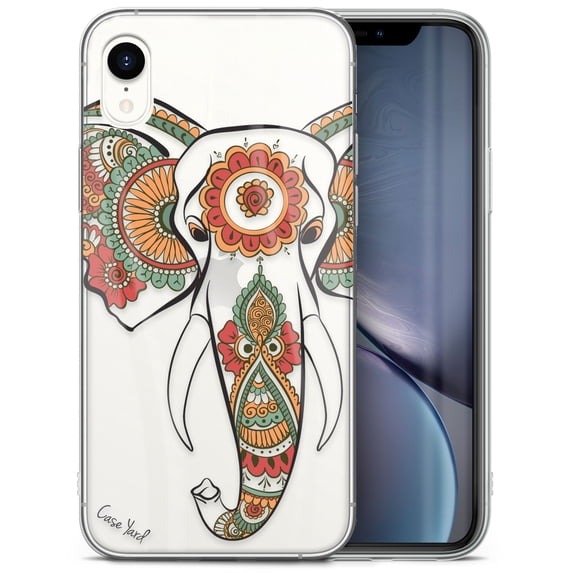 Case Yard iPhone-XR Case Clear Soft & Flexible TPU Ultra Low Profile Slim Fit Thin Shockproof Transparent Bumper Protective Cover Drop Protective Cell Phone Cases (Elephant Hannah Head)