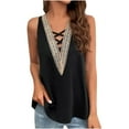 thumbnail image 2 of Njoeus Womens Tank Tops Casual Lace V-Neck Dressy Camisole Summer Sleeveless Tee Shirts Trendy Blouses S-XXL, 2 of 6