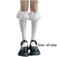thumbnail image 6 of 1Pairs Knee High Socks Cute Lace Socks Ruffle High Stockings Lolita Style Accessories for Women Ladies Daily, 6 of 7