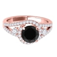 thumbnail image 7 of Mauli Jewels Engagement Rings for Women 1.75 Carat Halo Black Diamond Engagement Ring 4 Prong 14k Rose Gold, 7 of 7
