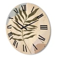 thumbnail image 3 of Designart 'Abstract Botanical Minimalist Leaf In Earth Tones I' Modern Wood Wall Clock, 3 of 5