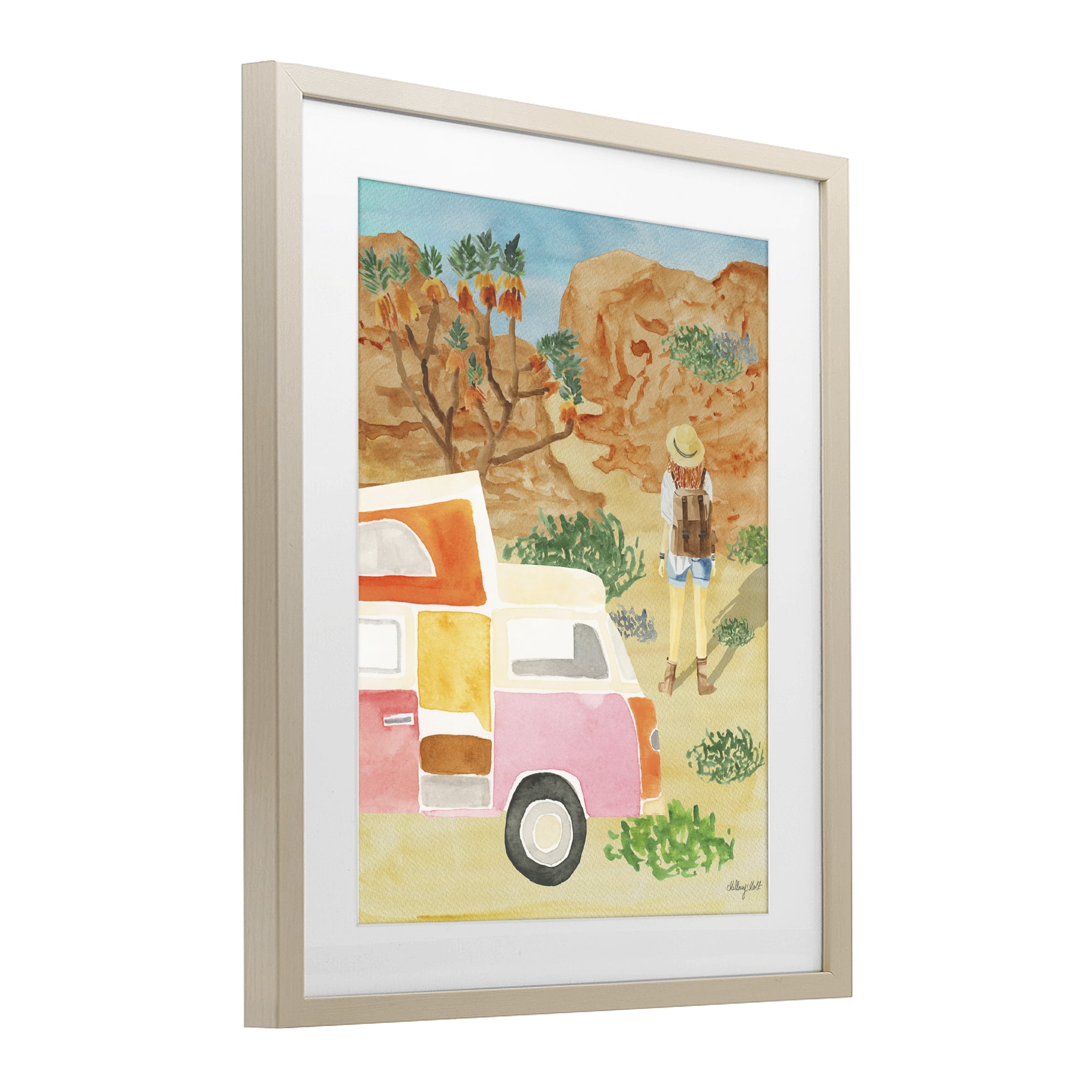 Stupell Industries Mojave Desert Road Trip Birch Framed Print Under Glass, design by Hillary Holt