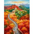 thumbnail image 1 of Pintura de diamante 5D DIY, nueva colección de la Gran Muralla, mosaico de taladro cuadrado/redondo completo, paisaje de árbol, diamantes de imitación, decoración del hogar WE1681, 1 of 4