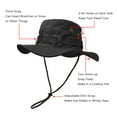 thumbnail image 5 of Outdoor Wide Brim Sun Protect Hat, Double Layer Classic US Combat Army Style Bush Jungle Sun Cap for Fishing Hunting Camping Black, 5 of 7